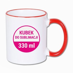 Kubek do SUBLIMACJI kolorowy rant i ucho 330ml (różne kolory)