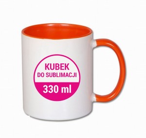Kubek do SUBLIMACJI kolorowy środek i ucho 330ml (różne kolory)